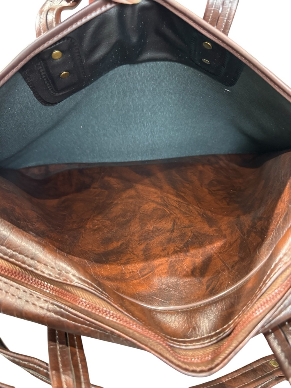 Vintage Porsche Brown Leather Gold Logo Brass Hardware Shoulder Briefcase - Picture 6 of 12